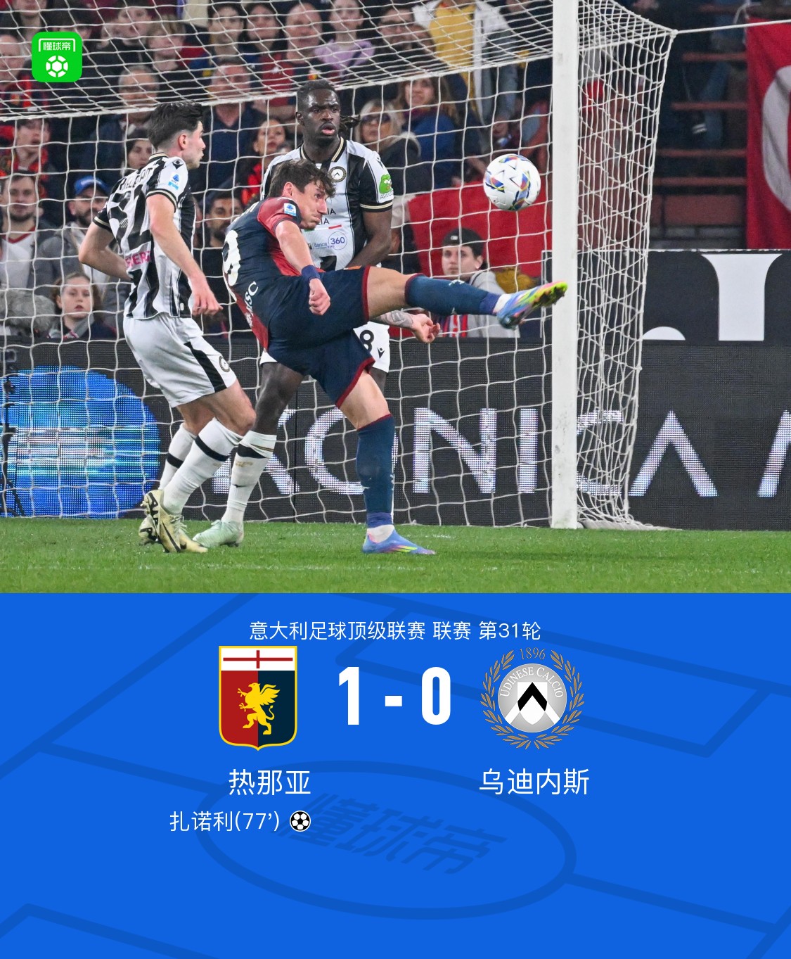 乌迪内斯主场大胜切尔诺莫尔茨，豪取三分
